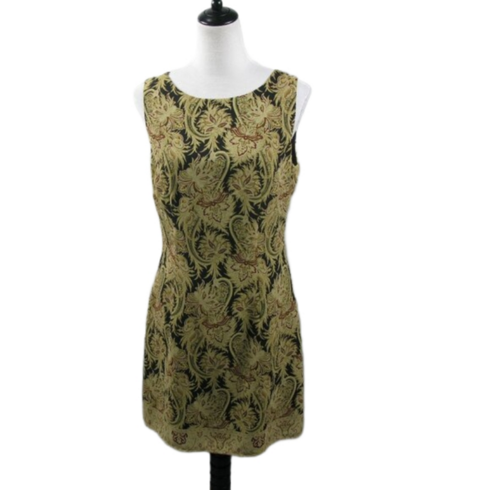 Patricia Jones Paisley Sleeveless Sheath Dress Size 8